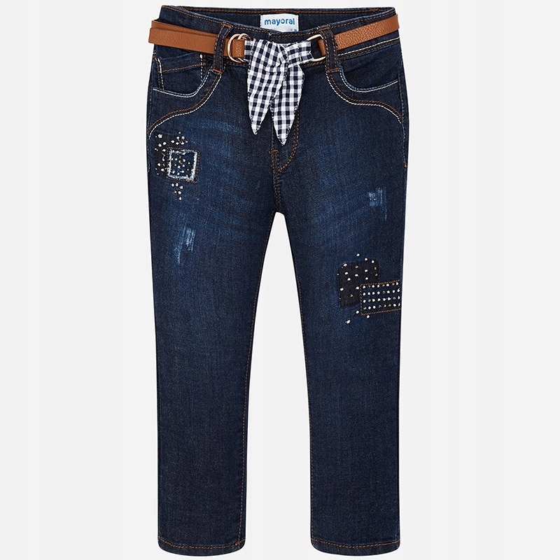 Spodnie jeans z paskiem Mayoral rozm. 128 Ciemne