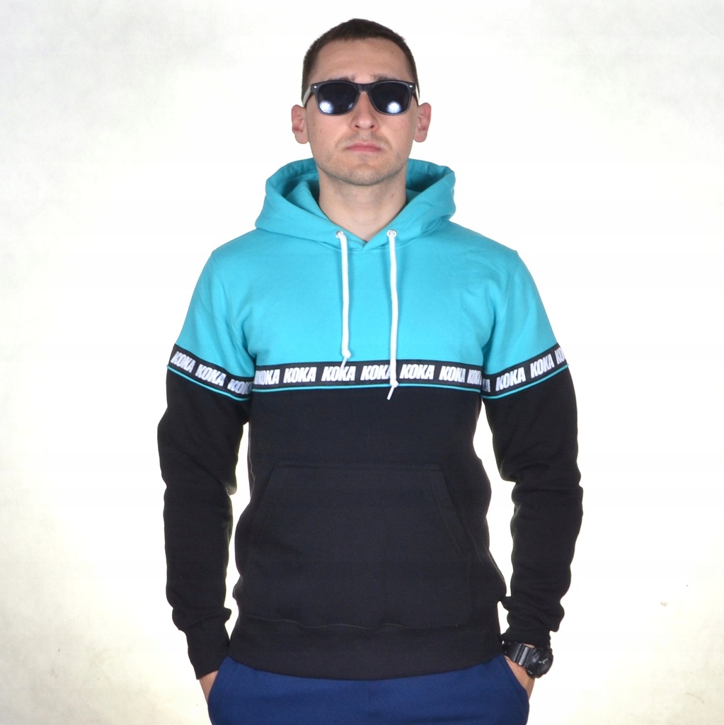 KOKA BLUZA Z KAPTUREM TRAP TURKUSOWA S pezet