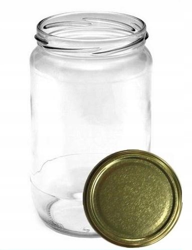 SŁOIK SŁOIKI 640ml Fi82 6z + zakrętki ZŁOTE |12szt