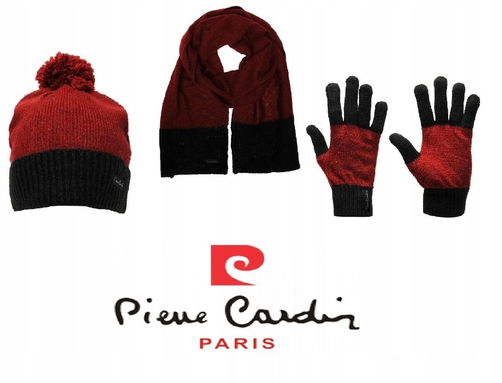 Zestaw zimowy Pierre Cardin czapka szalik rekawicz