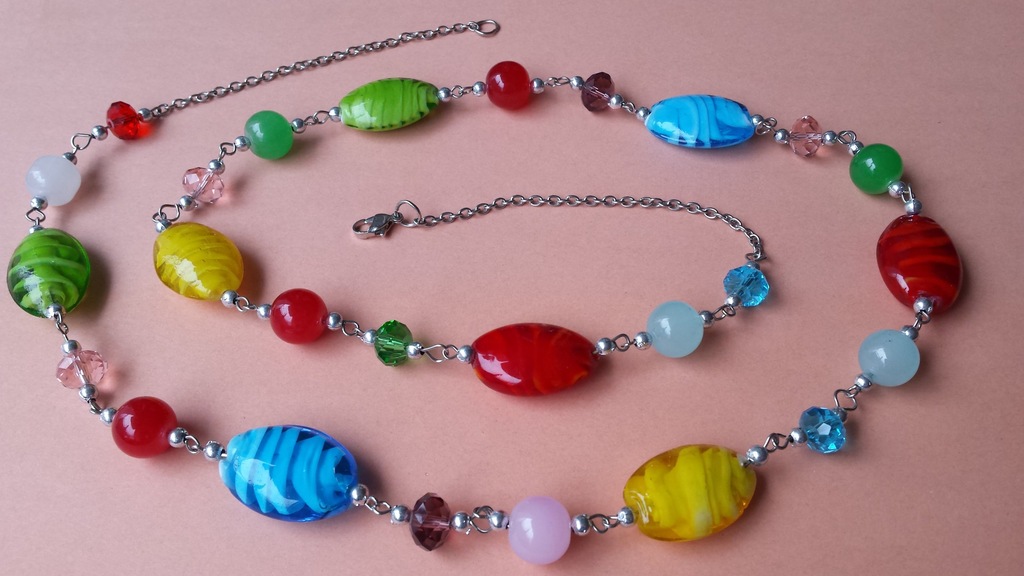 VINTAGE MURANO SZKŁO WENECKIE NASZYJNIK ART DECO