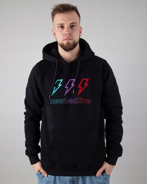New Bad Line, bluza męska, hoody thunder, czarny, rozmiar L New Bad Line, bluza męska, hoody thunder, czarny, rozmiar L
