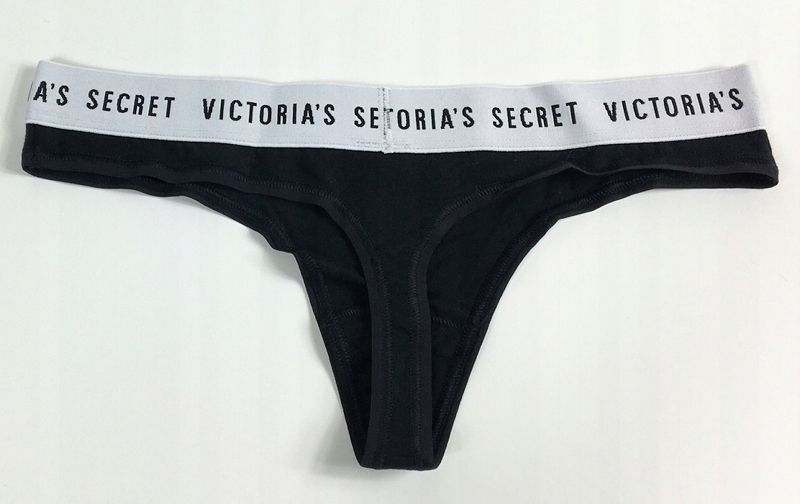 Majtki Victoria's Secret nowe z metka czarne stringi XL logowane Warszawa  Śródmieście •