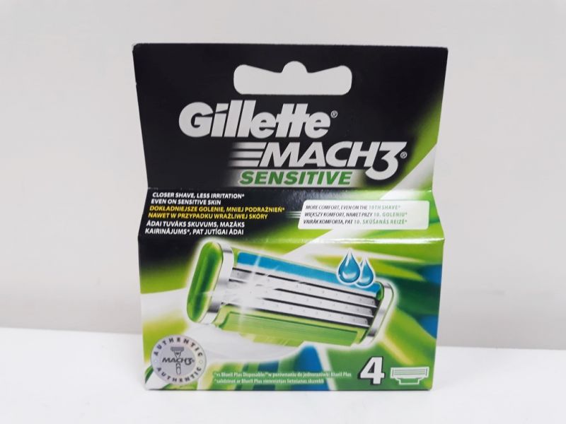 GILLETTE MACH 3 4 WKŁADY ZIELONE SENSITIVE