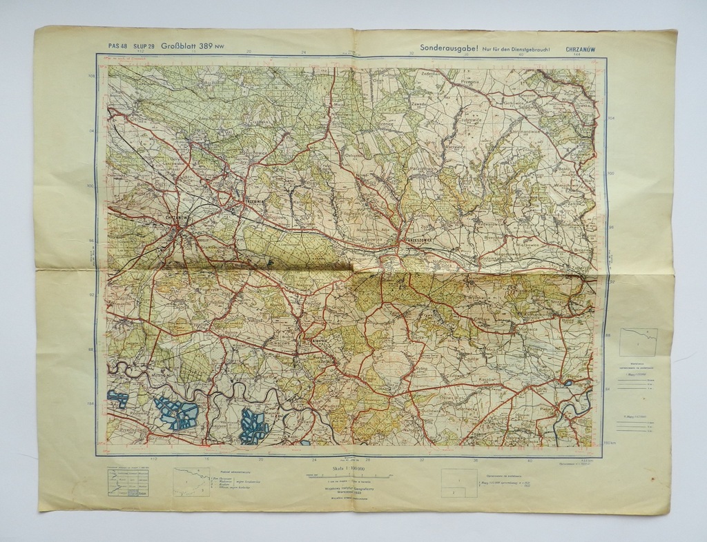 CHRZANÓW, TRZEBINIA, KRZESZOWICE - MAPA WEHRMACHT