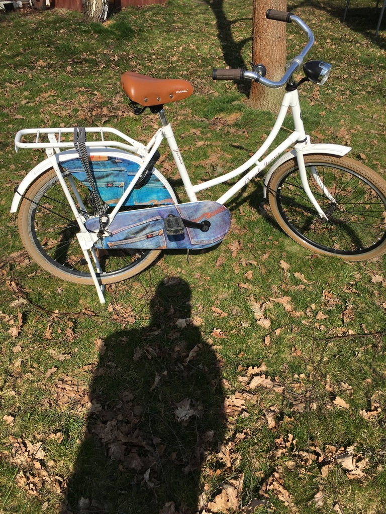 Rower holenderski junior POPAL biały + jeans
