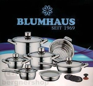 garnki ze stali nierdzewnej w walizce BLUMHAUS