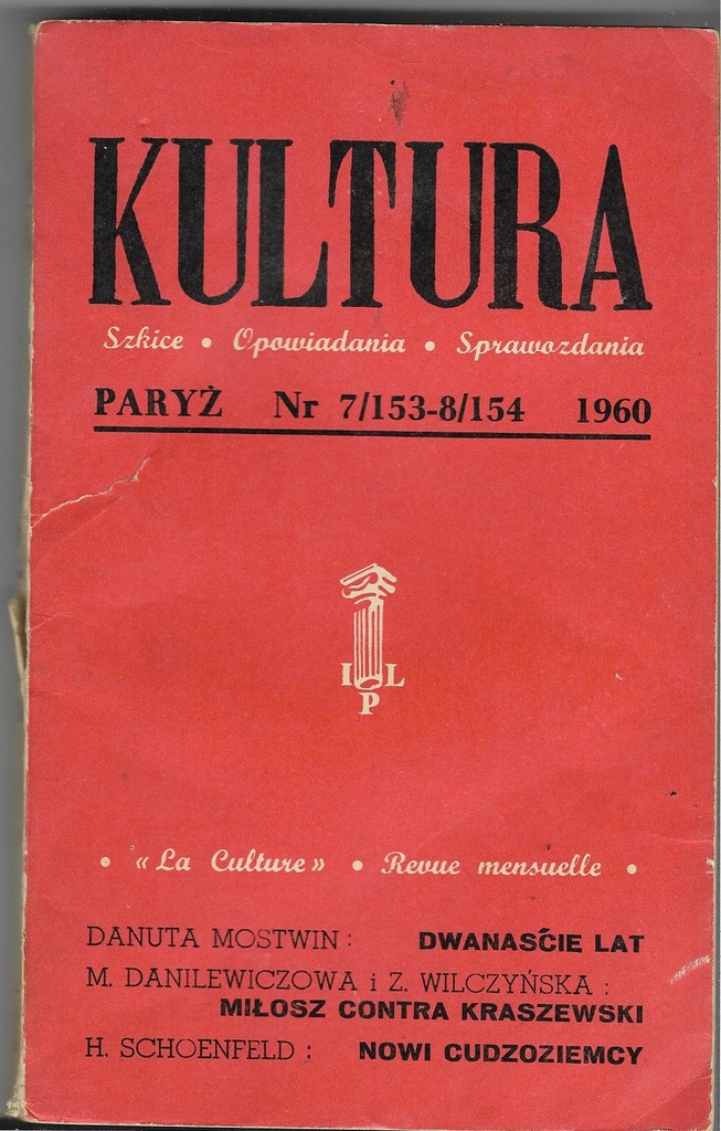 KULTURA PARYSKA Nr 7/153-8/154/1960