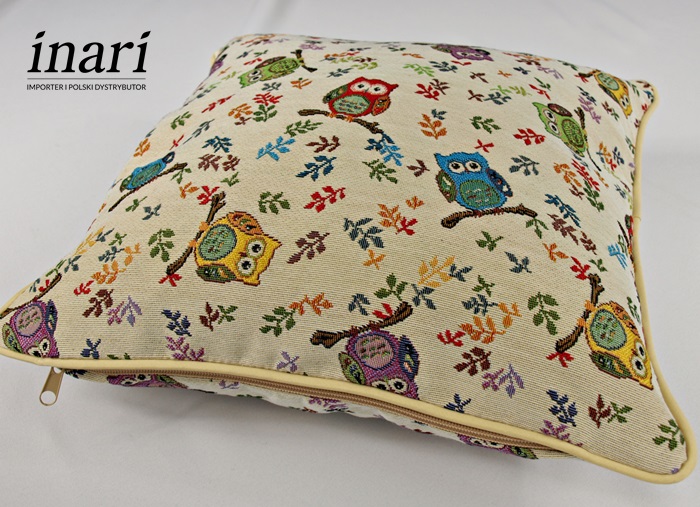 Poszewka 40x40 cm cm Gobelin Sowy DeHome