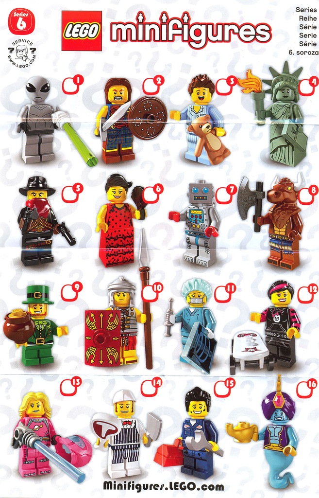 Cały zestaw LEGO Minifigurki seria 6