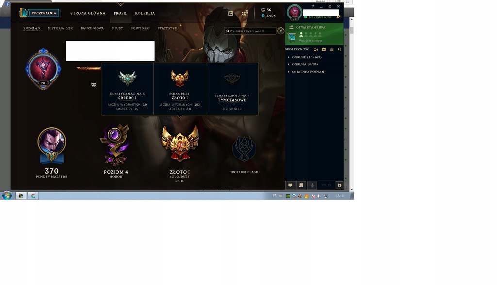 Sprzedam konto do lola z g1 70lvl !