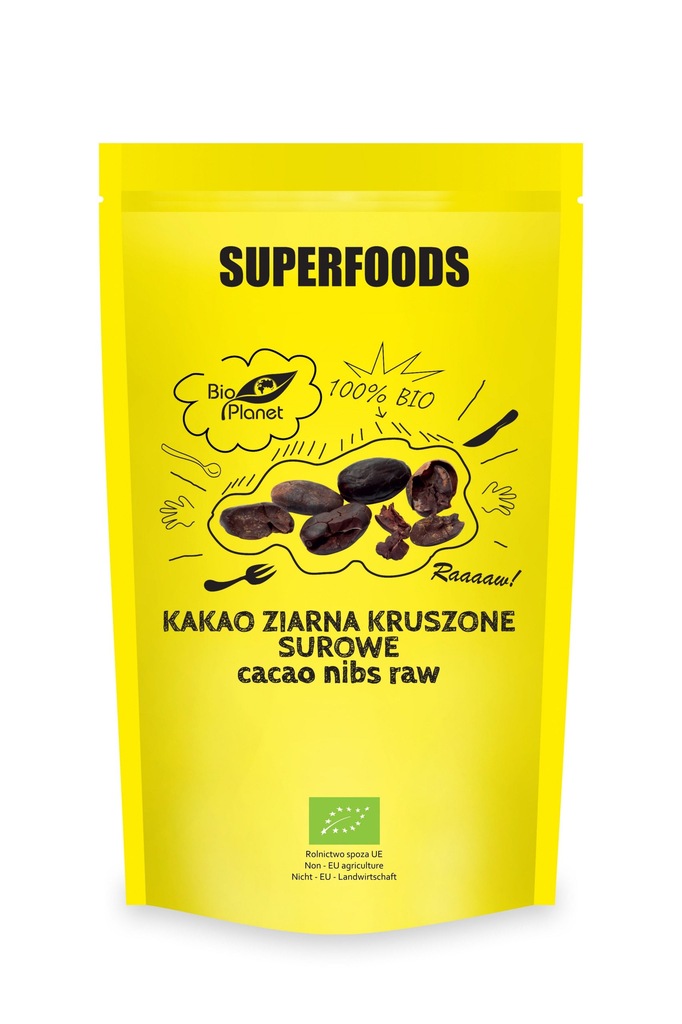 Kakao ziarna kruszone surowe bio 250g