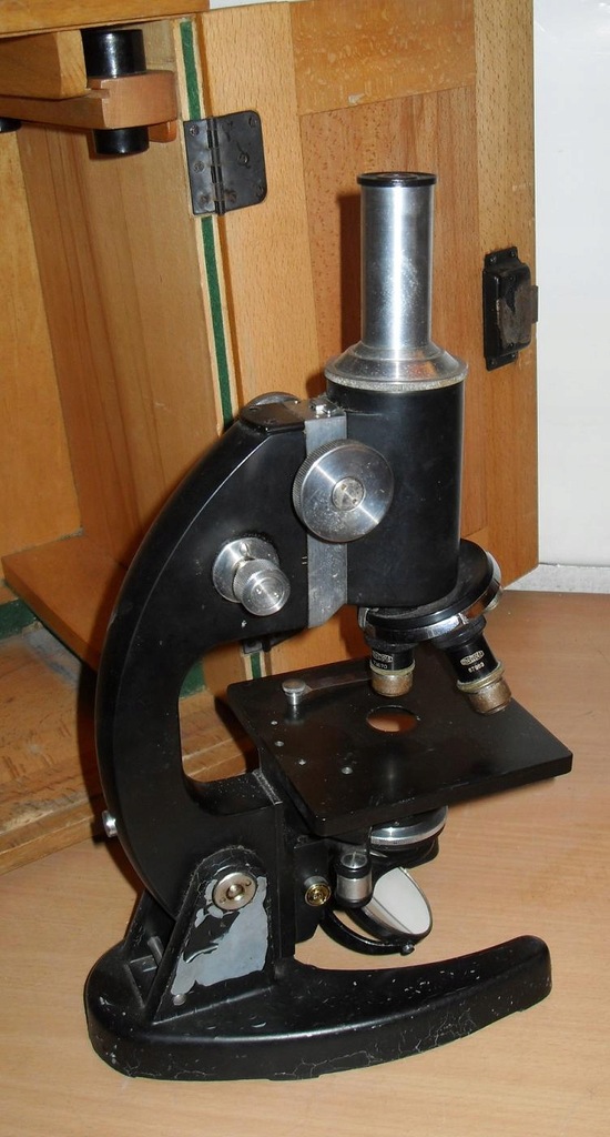 STARY CZECHOSŁOWACKI MIKROSKOP MEOPTA 270X MAX
