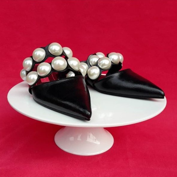 Zara 38 blogerskie klapki z perelkami