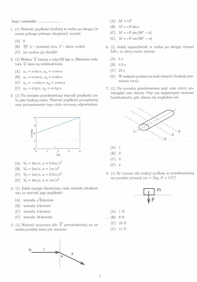 korepetycje zadania fizyka studia