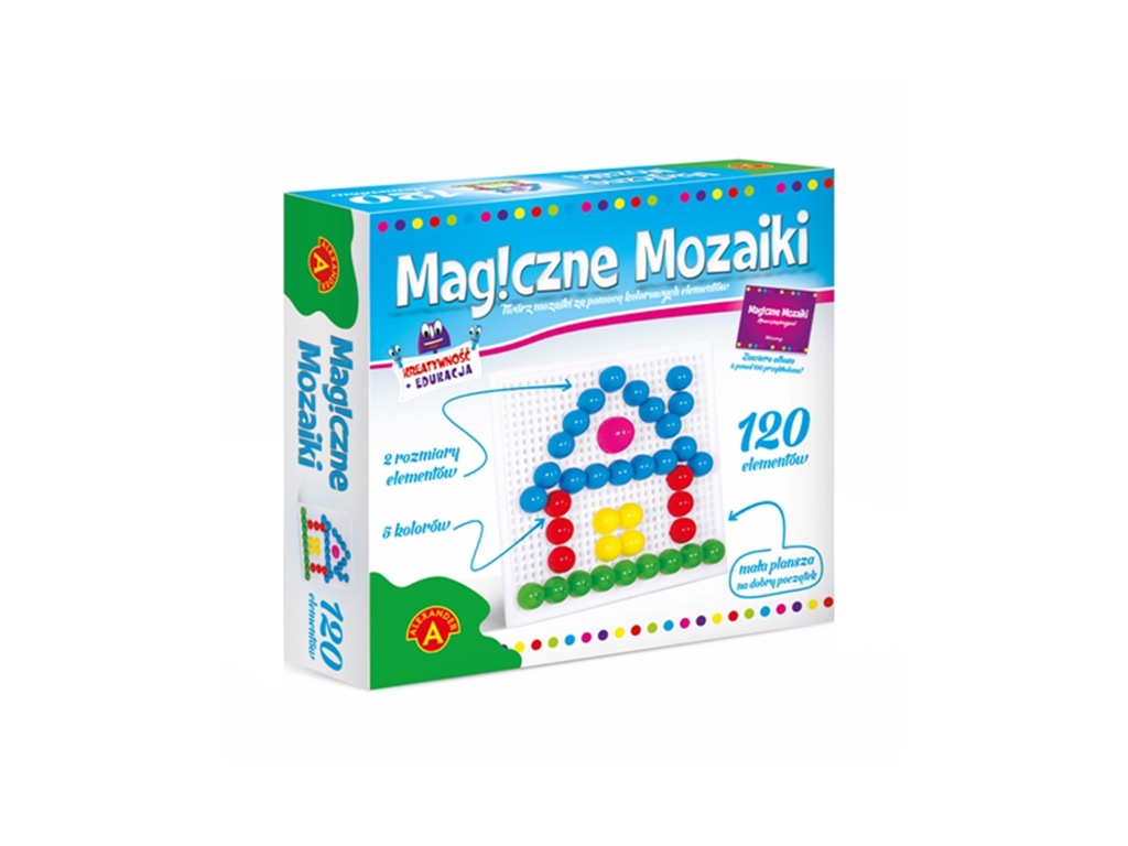 MAGICZNE MOZAIKI (mozaika) 120 El. 5 Kolorów +3L - 6969803617 ...