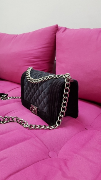 Chanel Boy Bag torebka aksamit klasyk