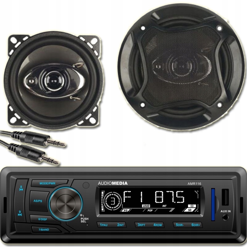 RADIO SAMOCHODOWE USB SD MP3 AUX in + GŁOŚNIKI