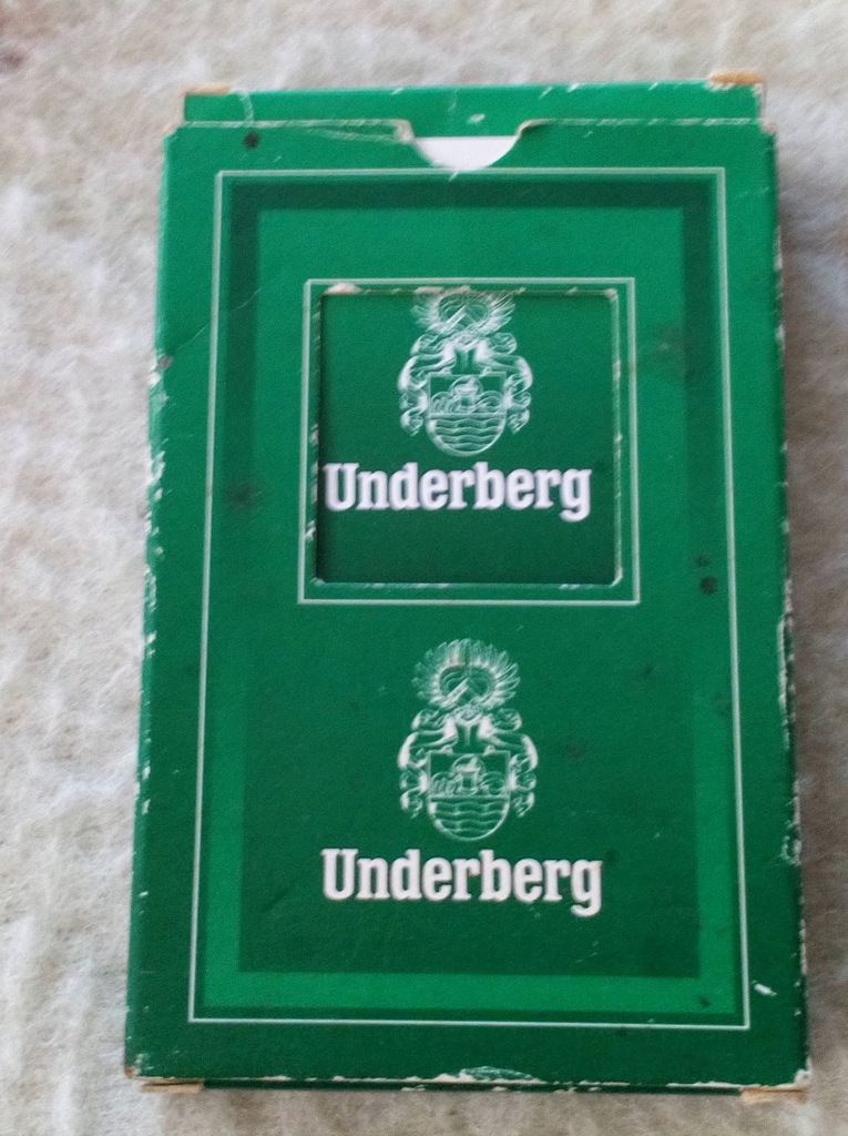Karty do gry w skata reklama piwa Underberg