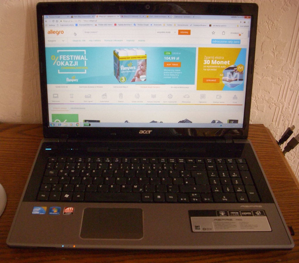 Acer Aspire 7745G , intel i5-2,53GHz, 500GB, 4GB,