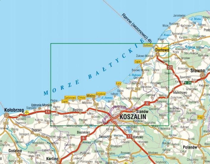 mielno mapa polski POBRZEŻE KOSZALIŃSKIE Darłowo Mielno mapa 2016 24h   6924105711 