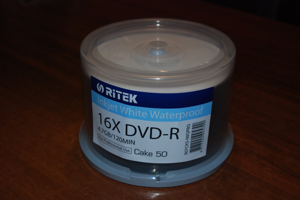 Płyty RITEK 50pc Inkjet Wodoodporne DVD 4.7 Nadruk