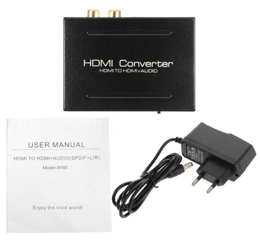 Konwerter HDMI - HDMI + audio ekstraktor SPDIF R/L - 7013883784 ...