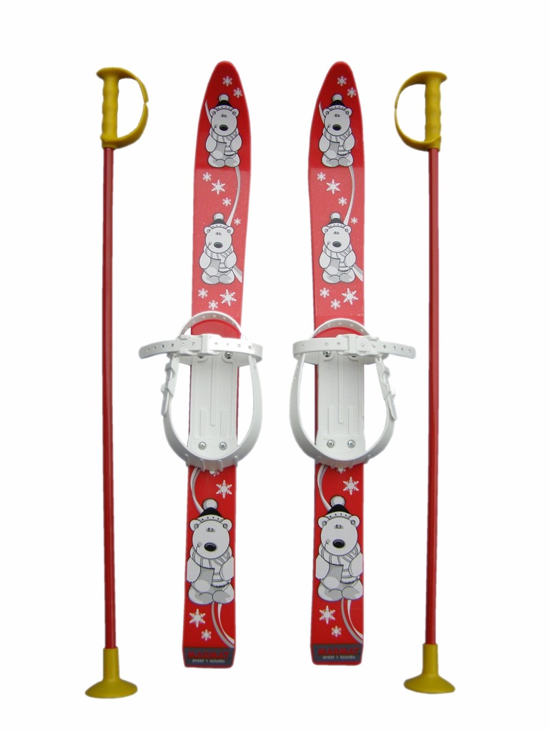 Narty Dla Dzieci 4 Lata Narty +kijki dla dzieci dł 70cm 4 kolory WYPRZEDAŻ - 6985705817