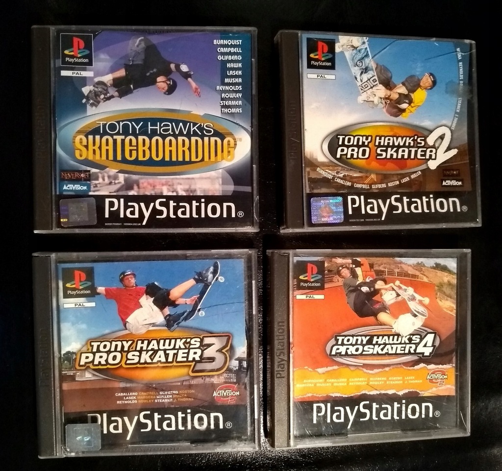 Zestaw Tony Hawk's Pro Skater 1,2,3 i 4 na PSX PS1