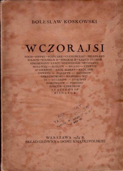 Koskowski Bolesław  - Wczorajsi, 1934 r.