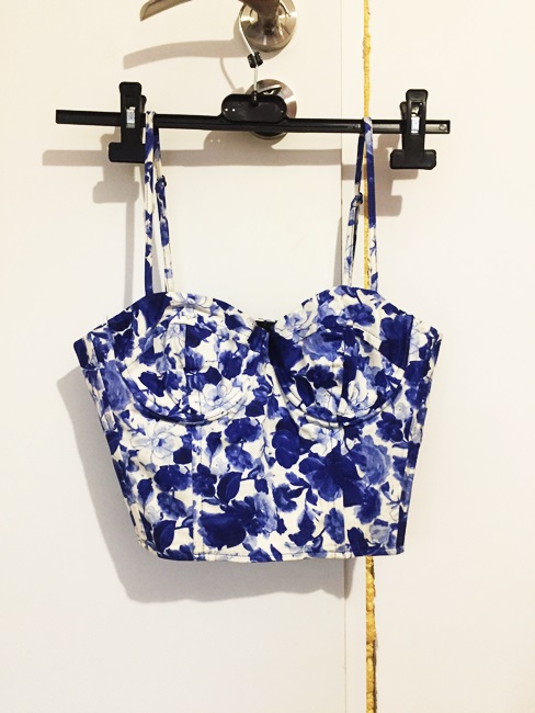 Gorset / bralet / crop top floral kwiaty topshop