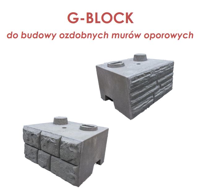 G-block samonośne mury oporowe, ściany oporowe