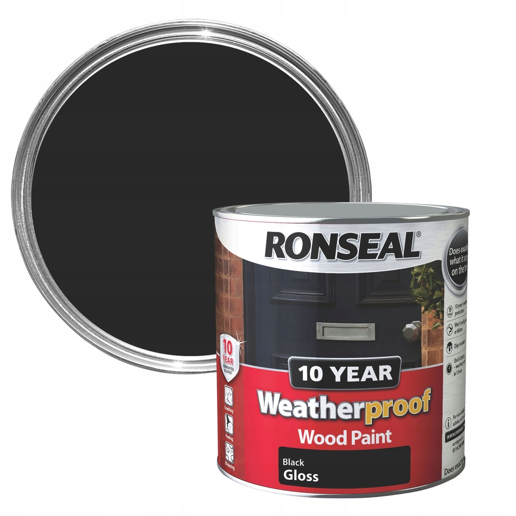 RONSEAL FARBA DO DREWNA - BLACK GLOSS - 2,5L- W