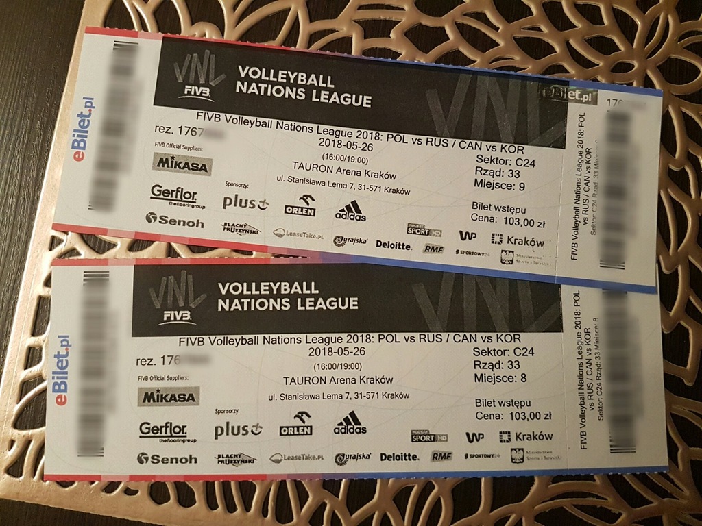 Liga Narodów Kraków 26.05 POL-RUS / C24 / 2 szt.
