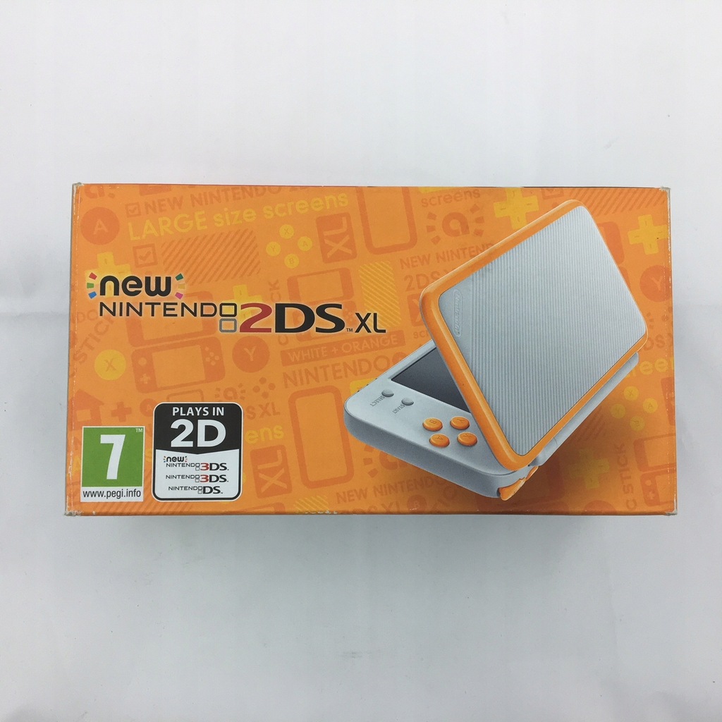 AS // Nintendo 2DS XL Biało-pomarańczowa