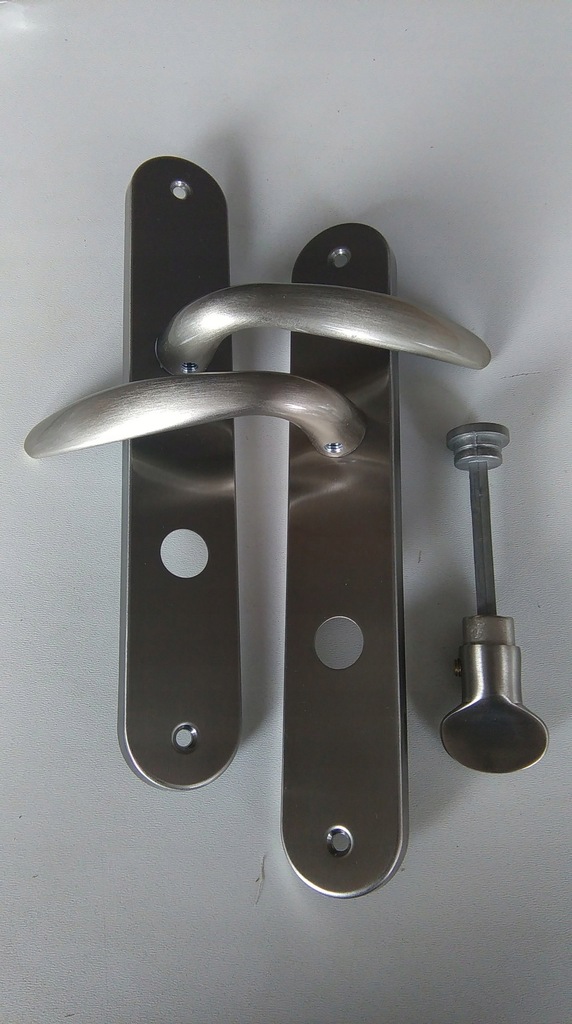 Klamka drzwiowa z długim szyldem,łazienkowa,72 mm