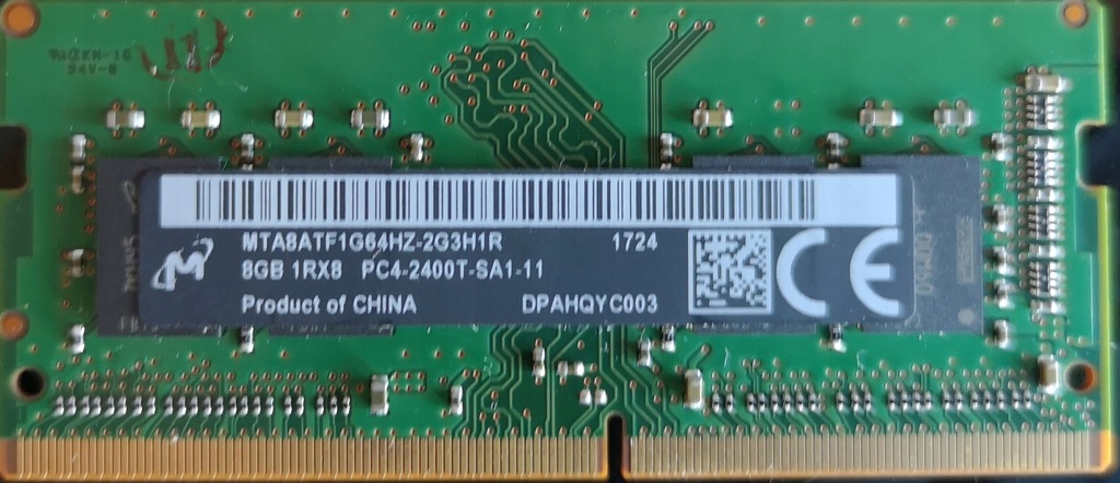 RAM DDR4 SODIMM 8GB Micron MTA8ATF1-2G3H1R