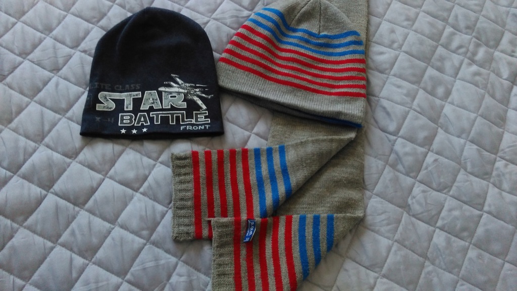 czapka i szalik na zimę 5-10-15 +czapka Star wars