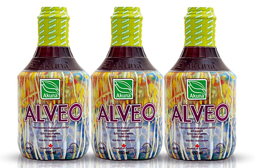 Oryginalny Alveo Mint 950ml x3 butelki Akuna mięto
