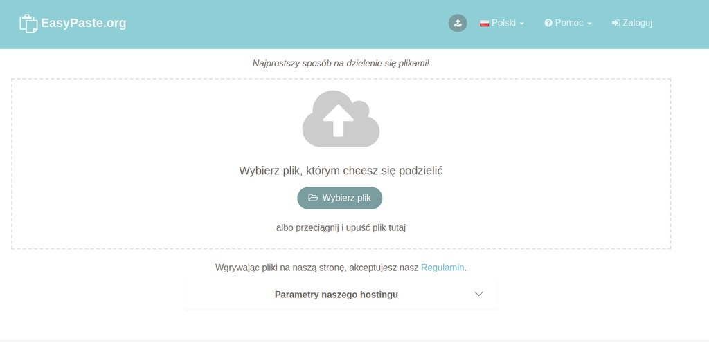 Działający hosting plików - easypaste.org