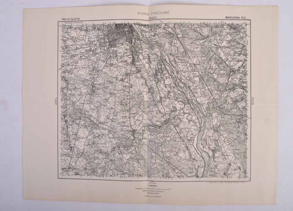 Warszawa płd. mapa WIG wydanie tymczasowe 1930