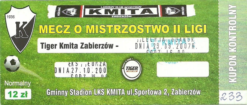 Kmita Zabierzów - ŁKS Łomża 27.10.2007