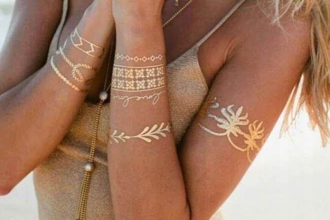 Tatuaże metaliczne złote srebrne FLASH TATTO zes.1
