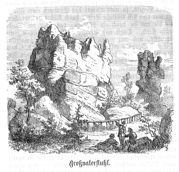 drzeworyt 1852 Góry Stołowe Grossvaterstuhl