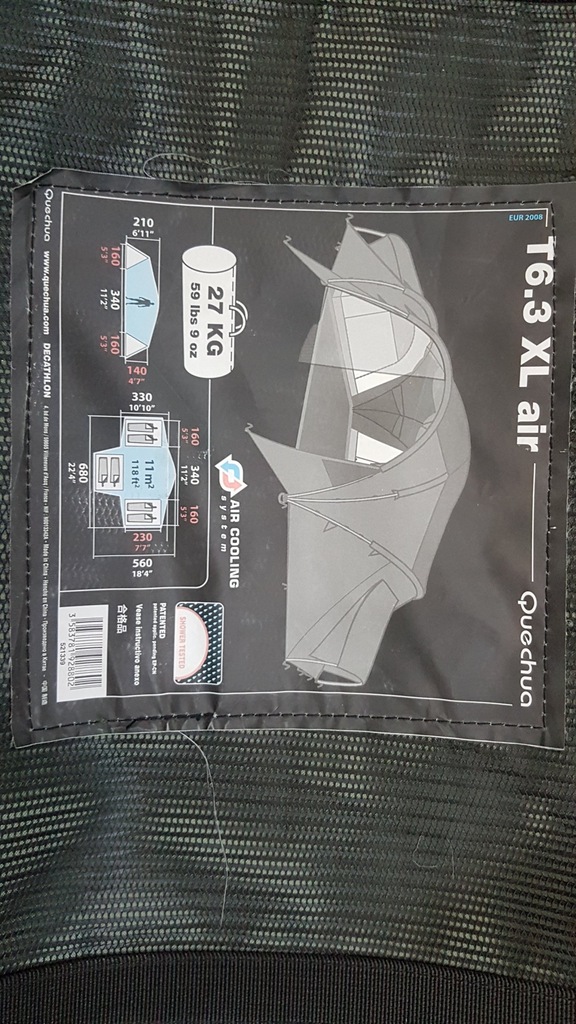KOMFORTOWY NAMIOT QUECHUA T6.3 XL AIR 6 OSÓB