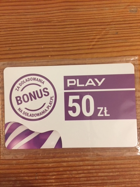 PLAY 50 zł doładowanie telefonu KARTA ZDRAPKA