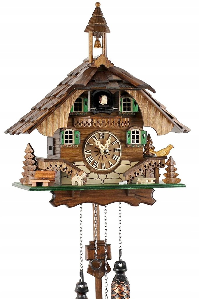 Drewniany zegar z kukułką Schwarzwald Eble, 2k19