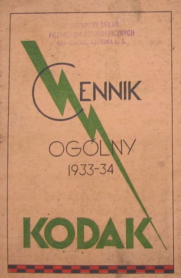 KODAK .CENNIK OGÓLNY 1933-34 KODAK