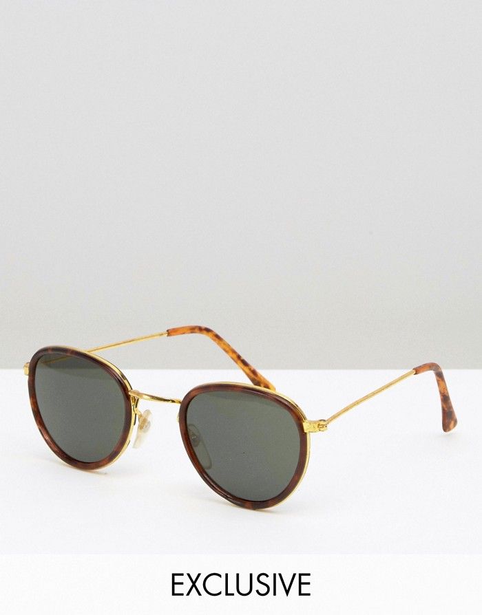 RECLAIMED VINTAGE Brązowe okulary vintage (OS)