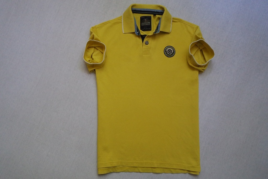 HAMPTON REPUBLIC koszulka polo żółta logowana____S